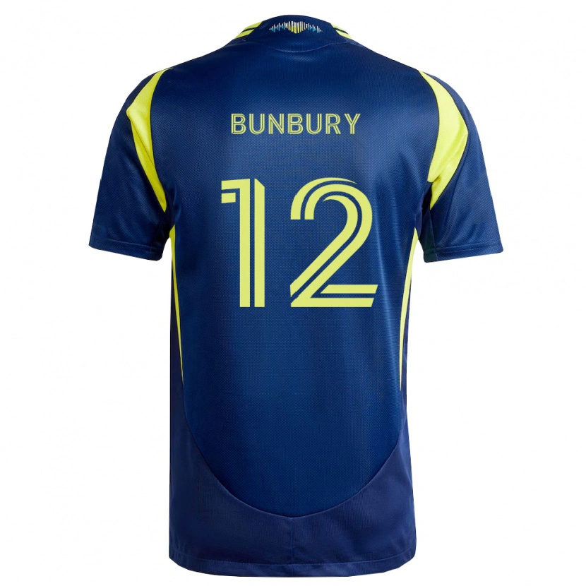 Danxen Bambino Maglia Teal Bunbury #12 Giallo Blu Navy Kit Gara Away 2026/27 Maglietta