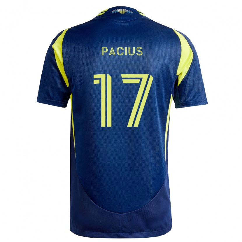 Danxen Bambino Maglia Woobens Pacius #17 Giallo Blu Navy Kit Gara Away 2026/27 Maglietta
