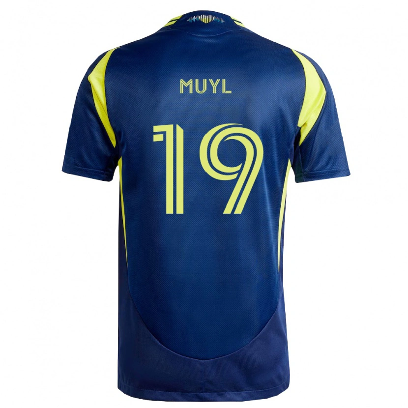 Danxen Bambino Maglia Alex Muyl #19 Giallo Blu Navy Kit Gara Away 2026/27 Maglietta