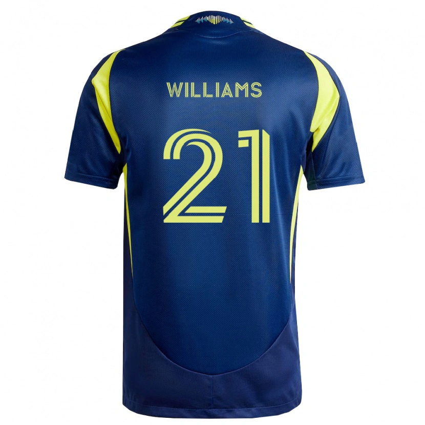 Danxen Bambino Maglia Thomas Williams #21 Giallo Blu Navy Kit Gara Away 2026/27 Maglietta