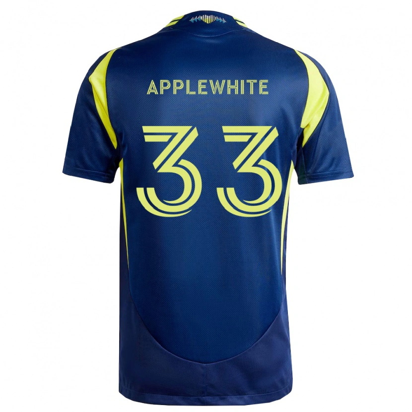 Danxen Bambino Maglia Christopher Applewhite #33 Giallo Blu Navy Kit Gara Away 2026/27 Maglietta