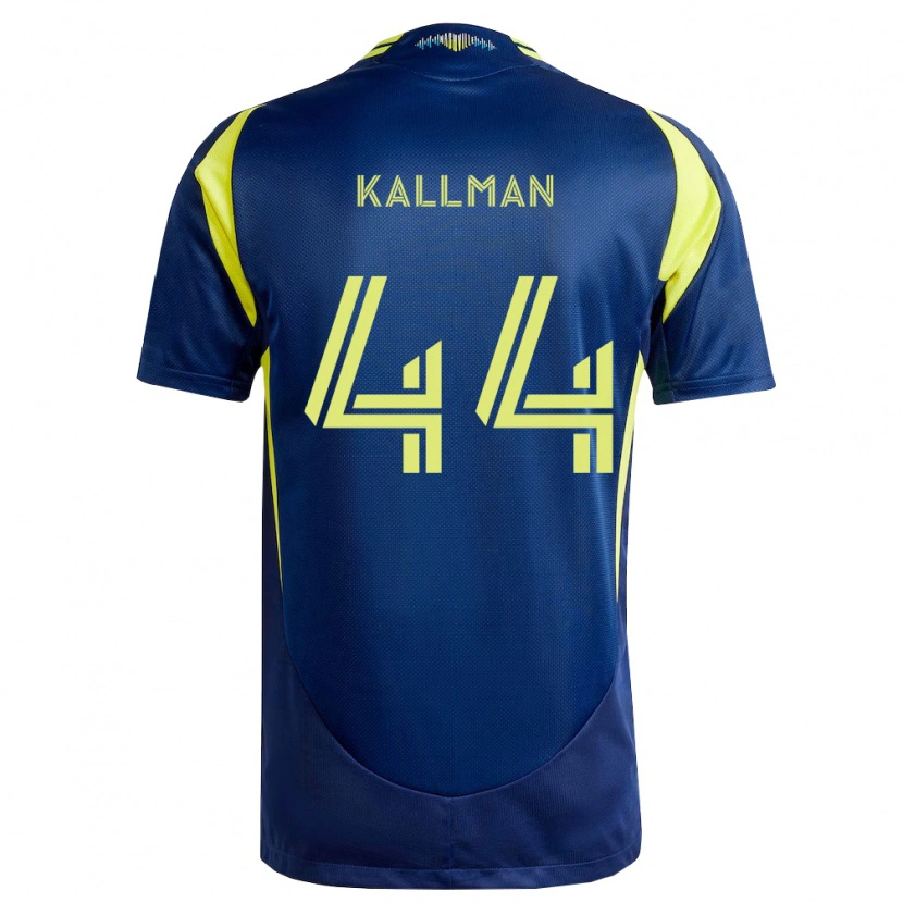 Danxen Bambino Maglia Brent Kallman #44 Giallo Blu Navy Kit Gara Away 2026/27 Maglietta