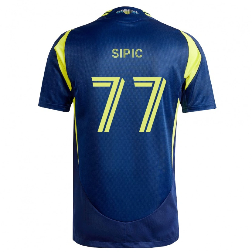 Danxen Bambino Maglia Adem Sipić #77 Giallo Blu Navy Kit Gara Away 2026/27 Maglietta