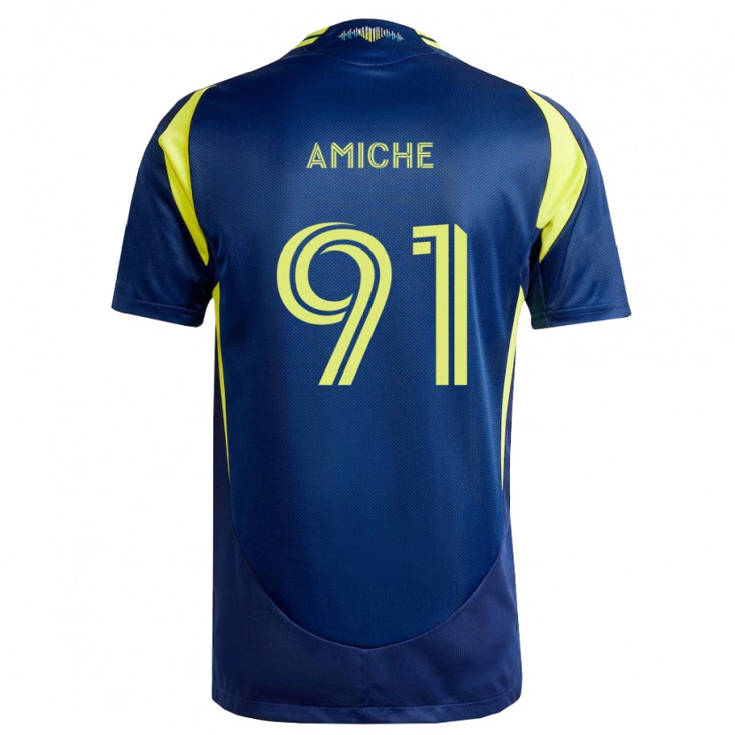 Danxen Bambino Maglia Kemy Amiche #91 Giallo Blu Navy Kit Gara Away 2026/27 Maglietta