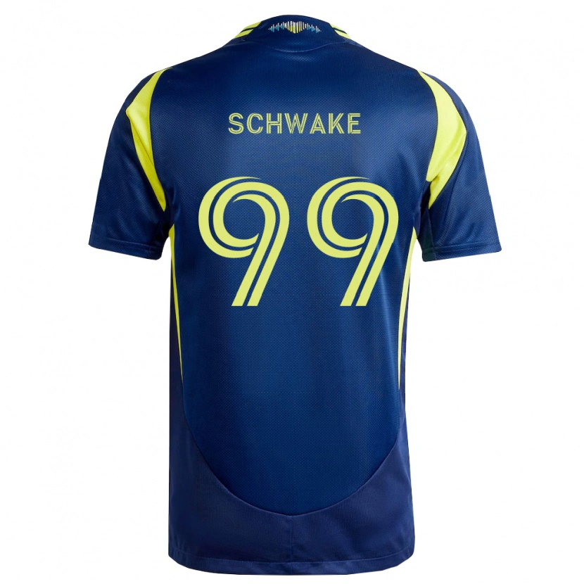 Danxen Bambino Maglia Brian Schwake #99 Giallo Blu Navy Kit Gara Away 2026/27 Maglietta