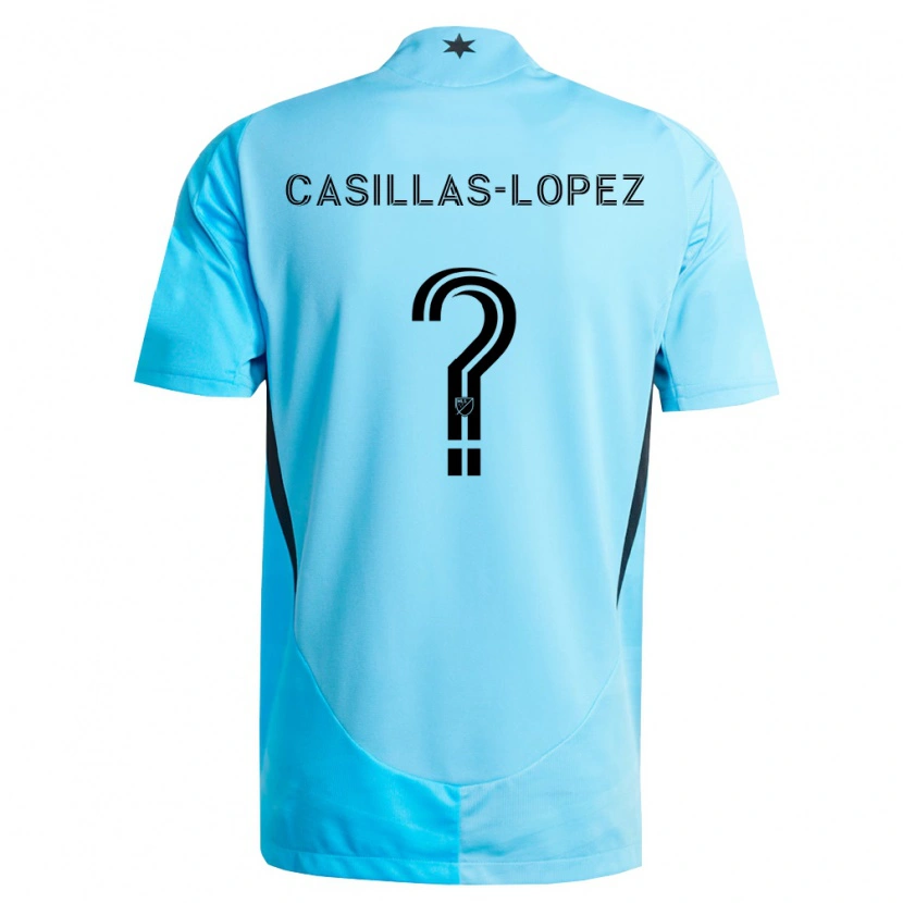 Danxen Bambino Maglia Carlos Casillas-Lopez #0 Azzurro Chiaro Nero Kit Gara Away 2026/27 Maglietta