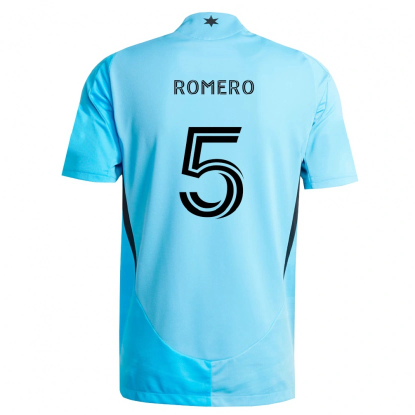 Danxen Bambino Maglia Nicolás Romero #5 Azzurro Chiaro Nero Kit Gara Away 2026/27 Maglietta