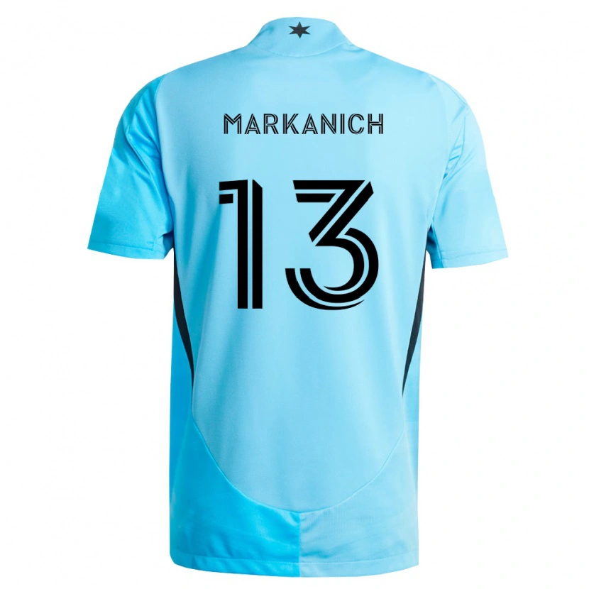 Danxen Bambino Maglia Anthony Markanich Jr. #13 Azzurro Chiaro Nero Kit Gara Away 2026/27 Maglietta