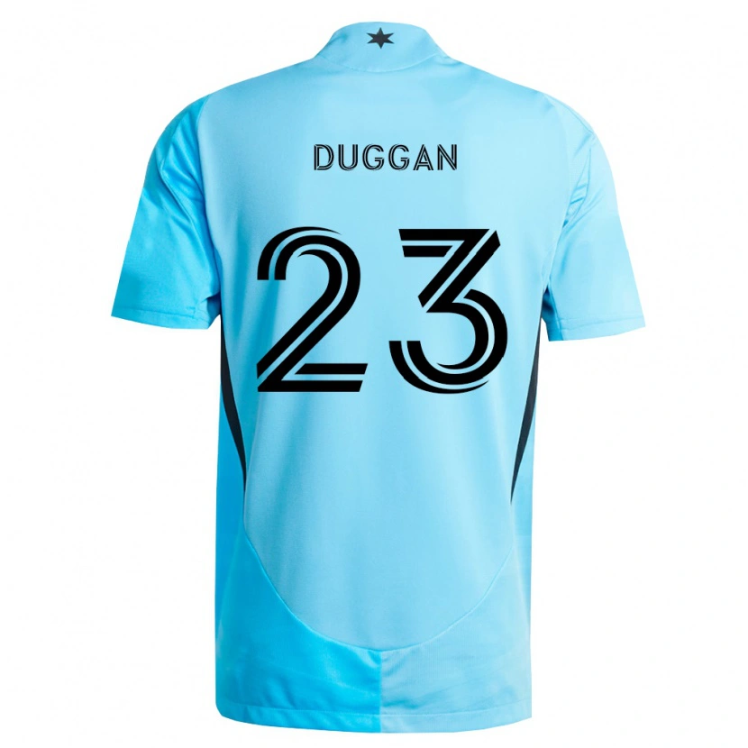 Danxen Bambino Maglia Morris Duggan #23 Azzurro Chiaro Nero Kit Gara Away 2026/27 Maglietta