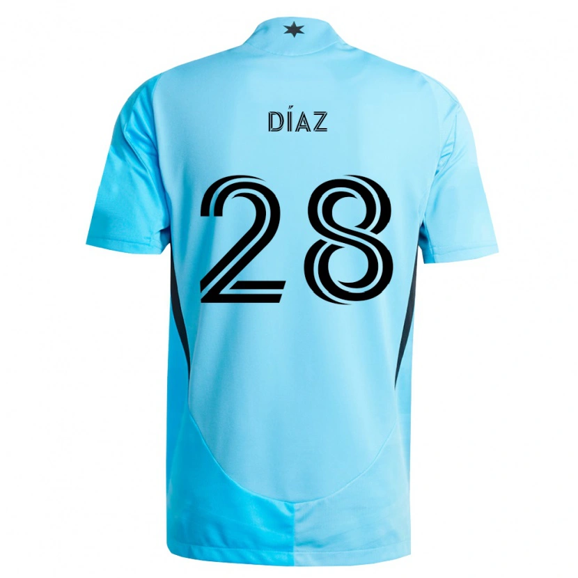 Danxen Bambino Maglia Jefferson Díaz #28 Azzurro Chiaro Nero Kit Gara Away 2026/27 Maglietta