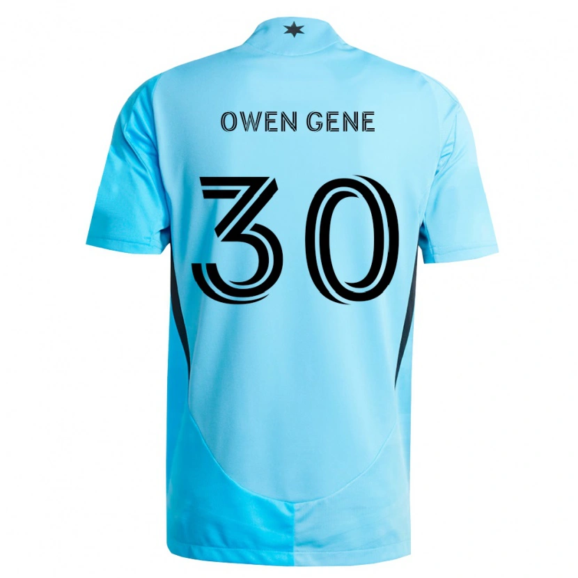 Danxen Bambino Maglia Owen Gene #30 Azzurro Chiaro Nero Kit Gara Away 2026/27 Maglietta