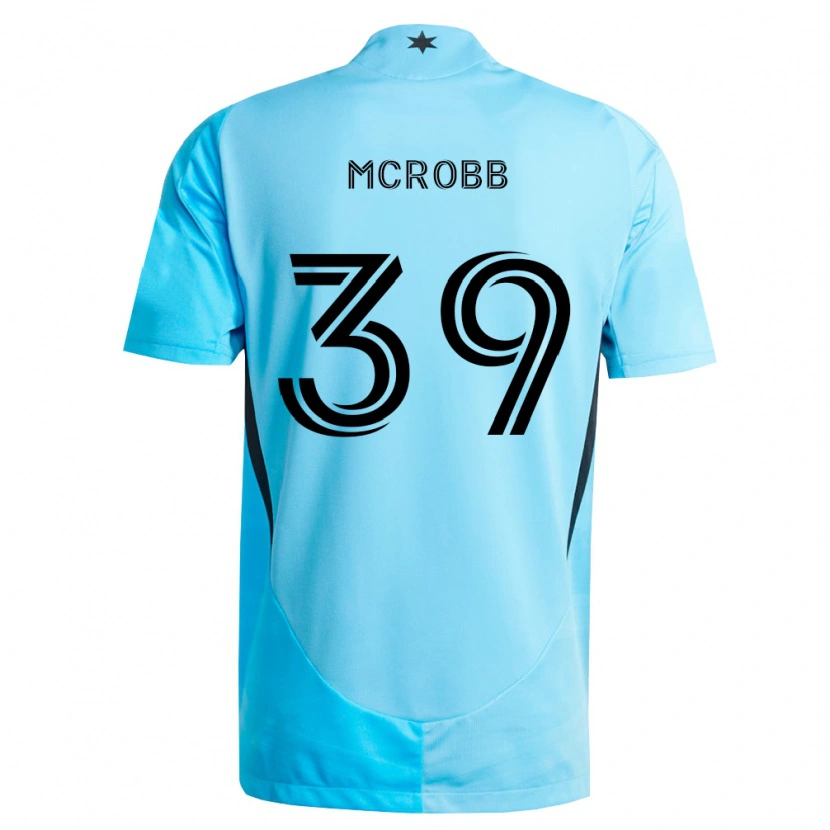 Danxen Bambino Maglia Finn Mcrobb #39 Azzurro Chiaro Nero Kit Gara Away 2026/27 Maglietta