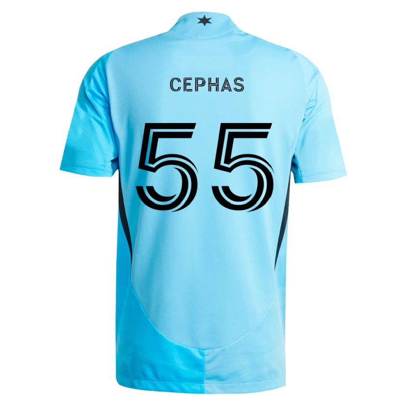 Danxen Bambino Maglia Jumel Cephas #55 Azzurro Chiaro Nero Kit Gara Away 2026/27 Maglietta
