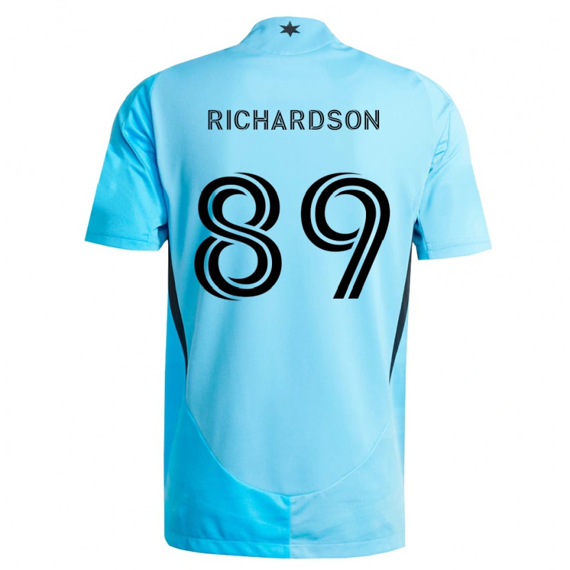 Danxen Bambino Maglia Nick Richardson #89 Azzurro Chiaro Nero Kit Gara Away 2026/27 Maglietta