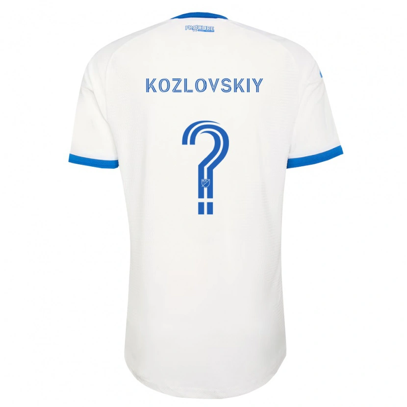 Danxen Bambino Maglia Sergei Kozlovskiy #0 Azzurro Bianco Kit Gara Away 2026/27 Maglietta