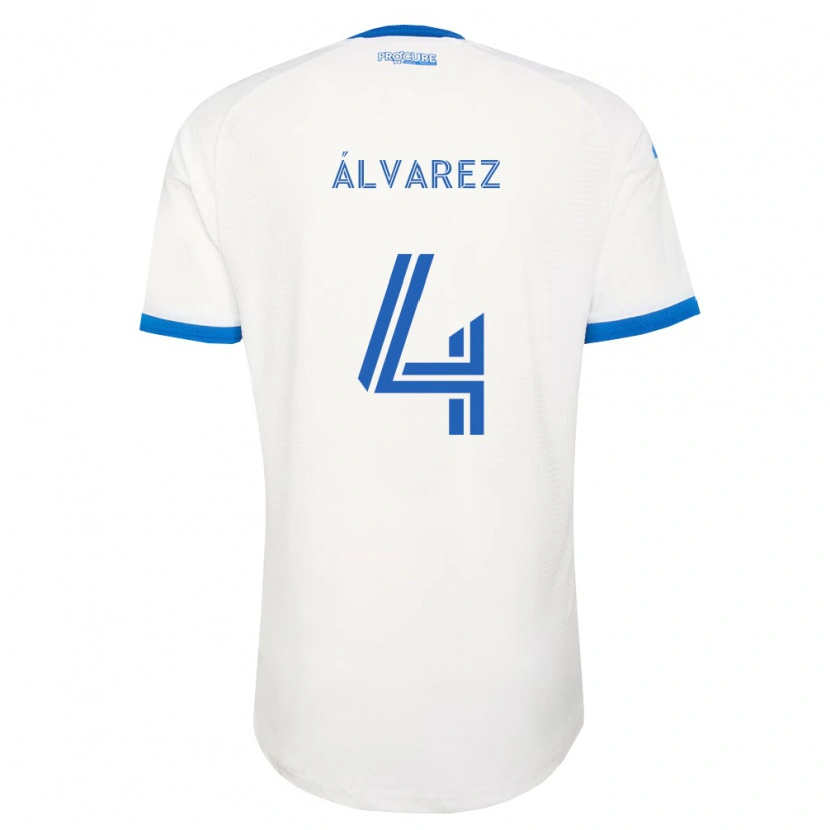 Danxen Bambino Maglia Fernando Álvarez #4 Azzurro Bianco Kit Gara Away 2026/27 Maglietta