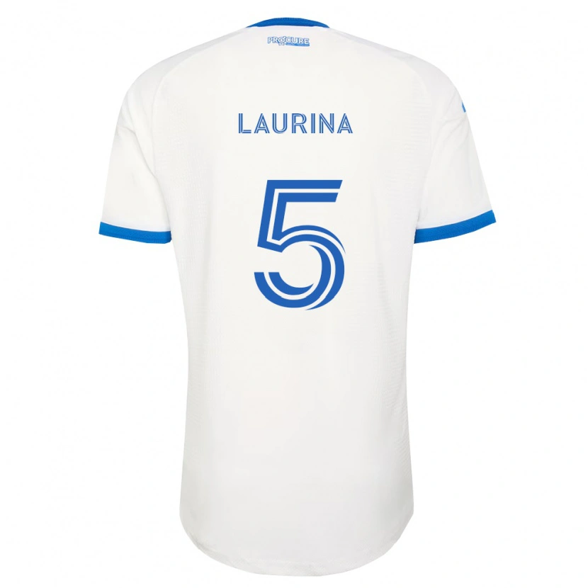 Danxen Bambino Maglia Bilombo Laurina #5 Azzurro Bianco Kit Gara Away 2026/27 Maglietta