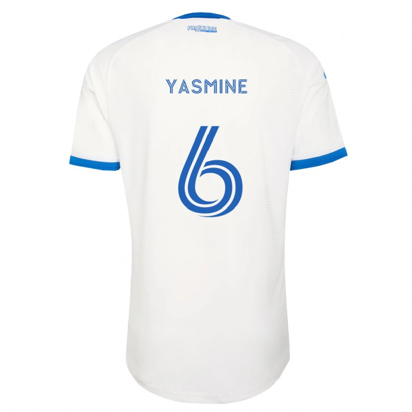 Danxen Bambino Maglia Décombe Yasmine #6 Azzurro Bianco Kit Gara Away 2026/27 Maglietta