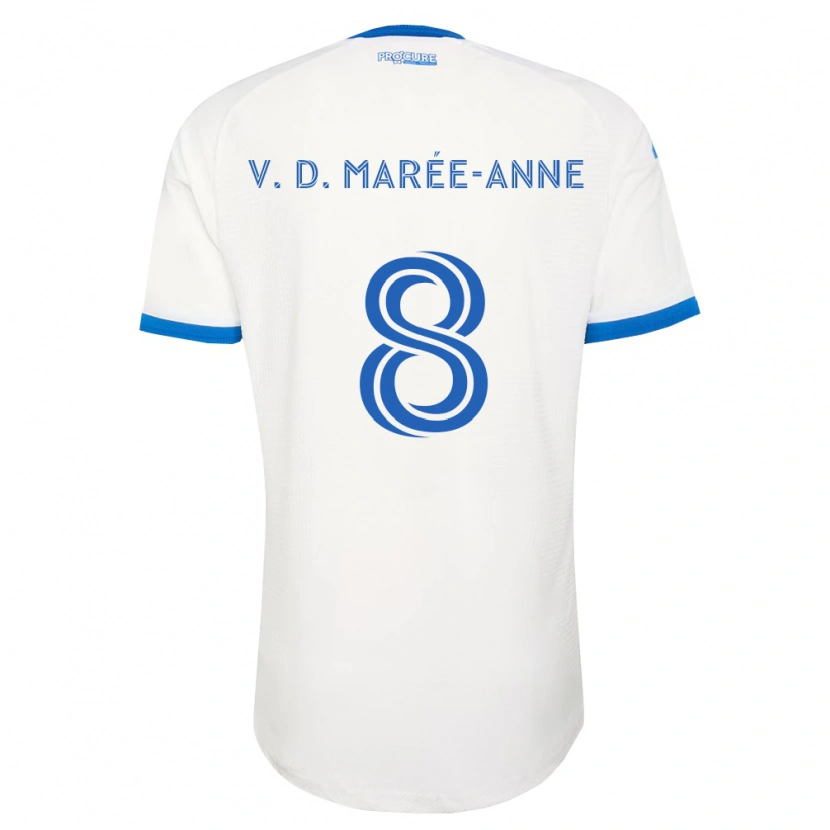 Danxen Bambino Maglia Van Doesburg Marée-Anne #8 Azzurro Bianco Kit Gara Away 2026/27 Maglietta