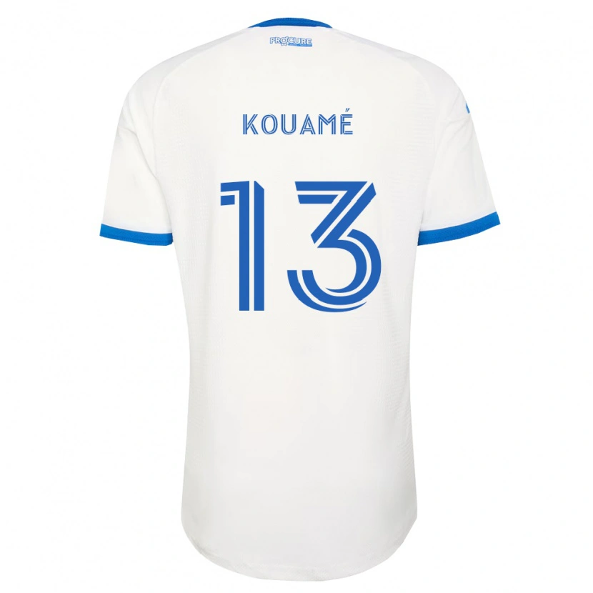 Danxen Bambino Maglia Rafael Kouamé #13 Azzurro Bianco Kit Gara Away 2026/27 Maglietta