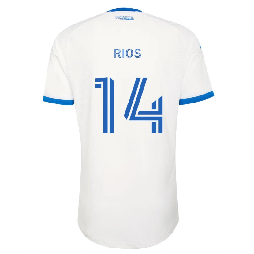 Danxen Bambino Maglia Daniel Ríos #14 Azzurro Bianco Kit Gara Away 2026/27 Maglietta