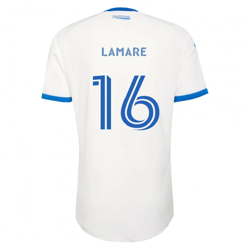 Danxen Bambino Maglia Samuel Lamare #16 Azzurro Bianco Kit Gara Away 2026/27 Maglietta