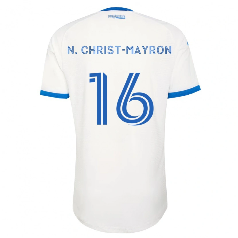 Danxen Bambino Maglia Brou Aya N'ta Christ-Mayron #16 Azzurro Bianco Kit Gara Away 2026/27 Maglietta