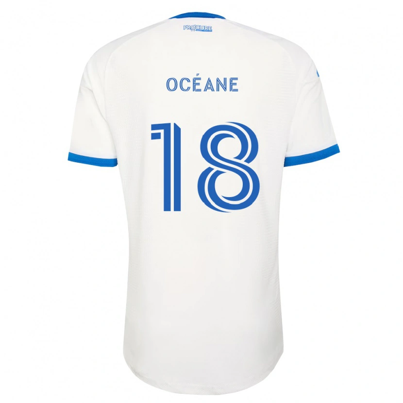 Danxen Bambino Maglia Blouin Océane #18 Azzurro Bianco Kit Gara Away 2026/27 Maglietta
