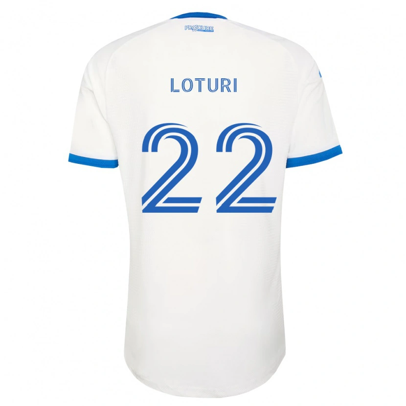 Danxen Bambino Maglia Victor Loturi #22 Azzurro Bianco Kit Gara Away 2026/27 Maglietta