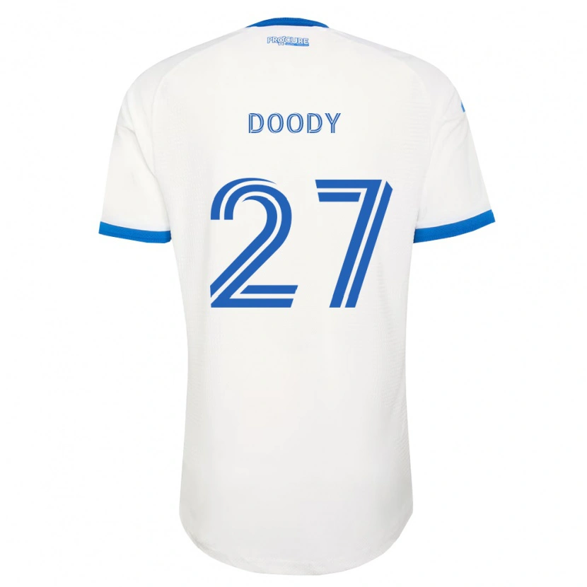Danxen Bambino Maglia Grayson Doody #27 Azzurro Bianco Kit Gara Away 2026/27 Maglietta