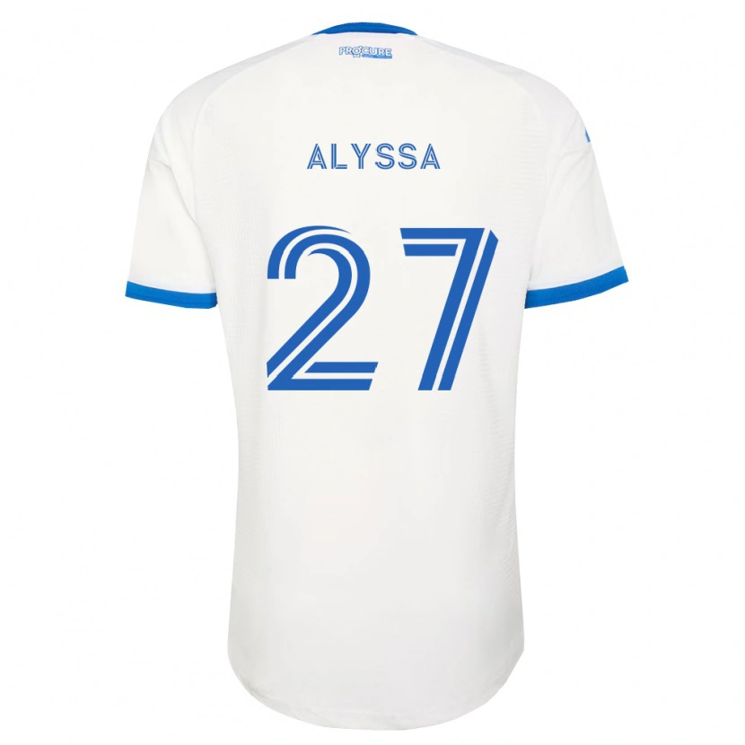 Danxen Bambino Maglia Garreaud Alyssa #27 Azzurro Bianco Kit Gara Away 2026/27 Maglietta