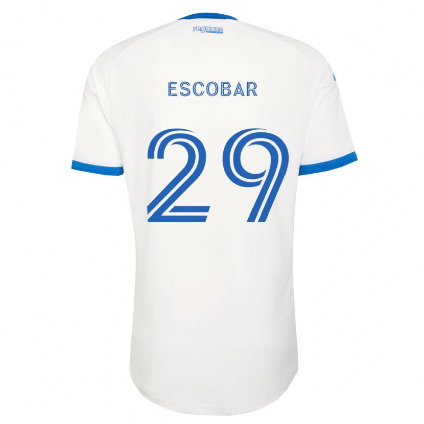 Danxen Bambino Maglia Olger Escobar #29 Azzurro Bianco Kit Gara Away 2026/27 Maglietta