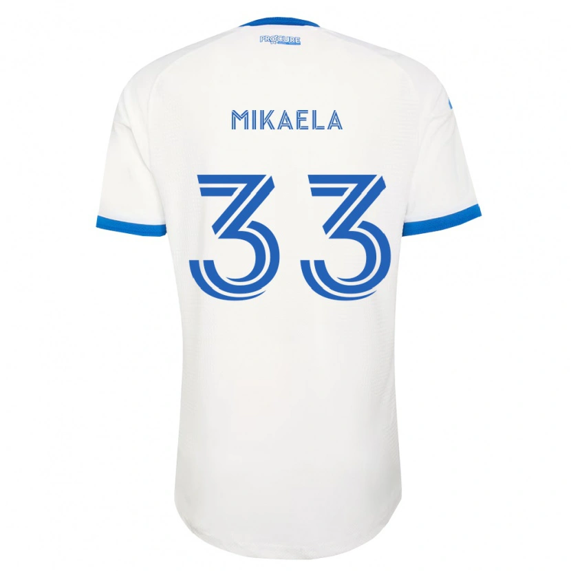 Danxen Bambino Maglia Aitken Mikaela #33 Azzurro Bianco Kit Gara Away 2026/27 Maglietta