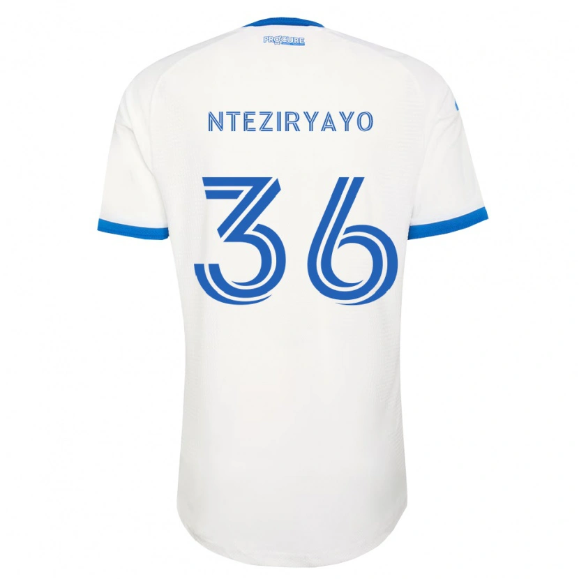Danxen Bambino Maglia Josh Nteziryayo #36 Azzurro Bianco Kit Gara Away 2026/27 Maglietta