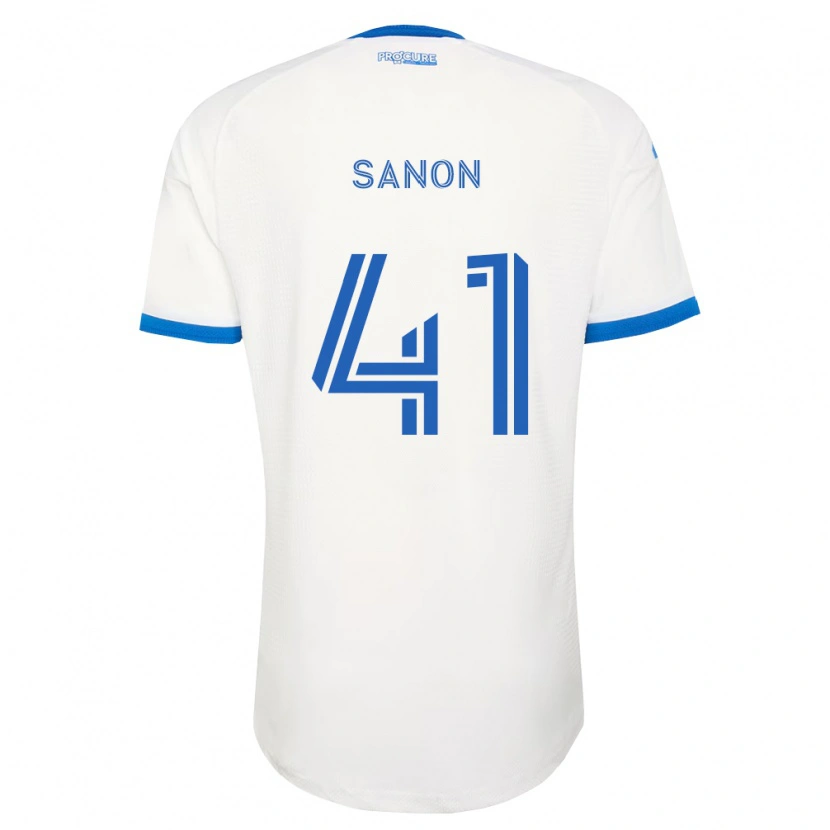 Danxen Bambino Maglia Jérémy Sanon #41 Azzurro Bianco Kit Gara Away 2026/27 Maglietta