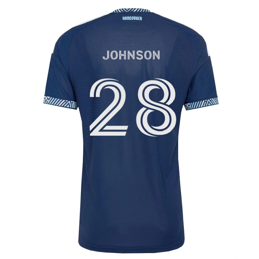 Danxen Bambino Maglia Tate Johnson #28 Blu Scuro Bianco Kit Gara Away 2026/27 Maglietta