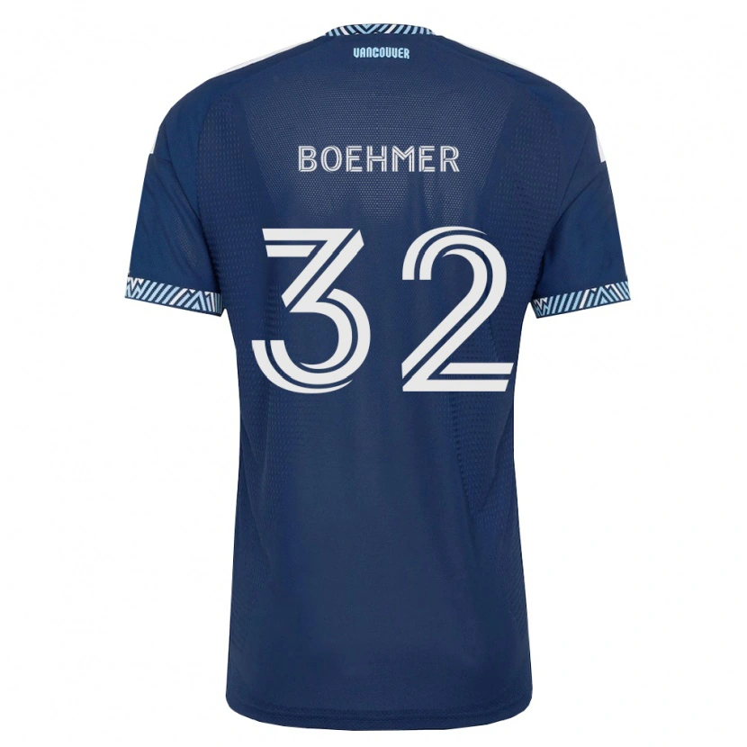 Danxen Bambino Maglia Isaac Boehmer #32 Blu Scuro Bianco Kit Gara Away 2026/27 Maglietta