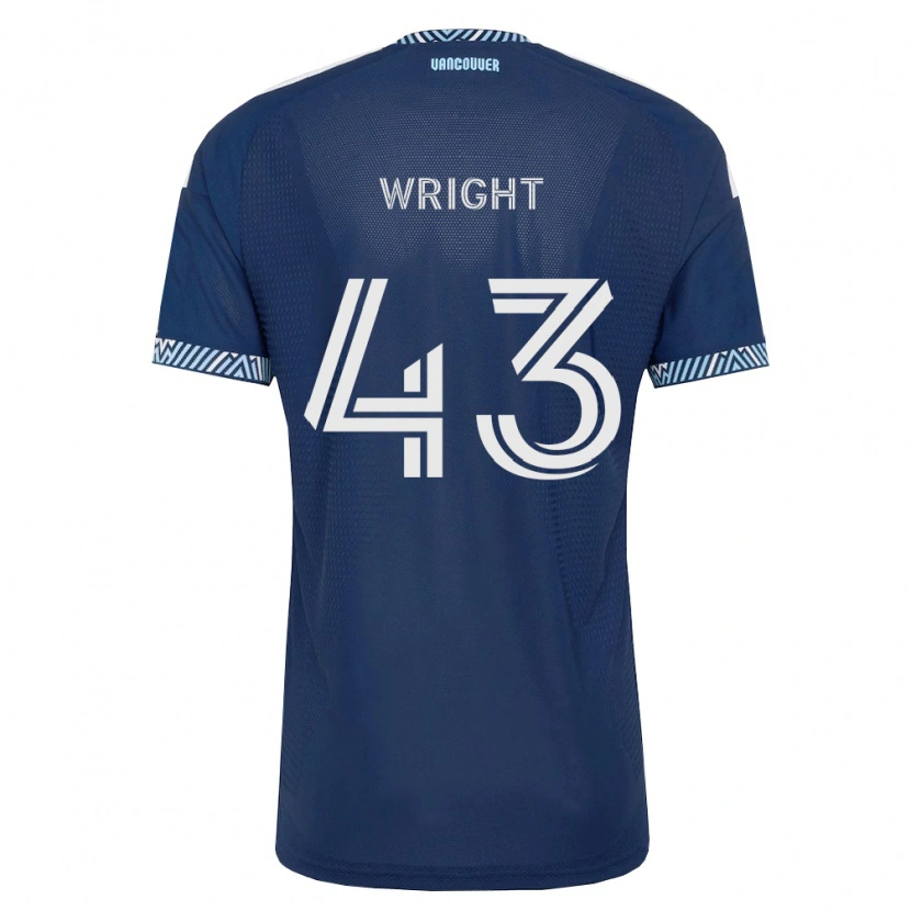 Danxen Bambino Maglia Trevor Wright #43 Blu Scuro Bianco Kit Gara Away 2026/27 Maglietta