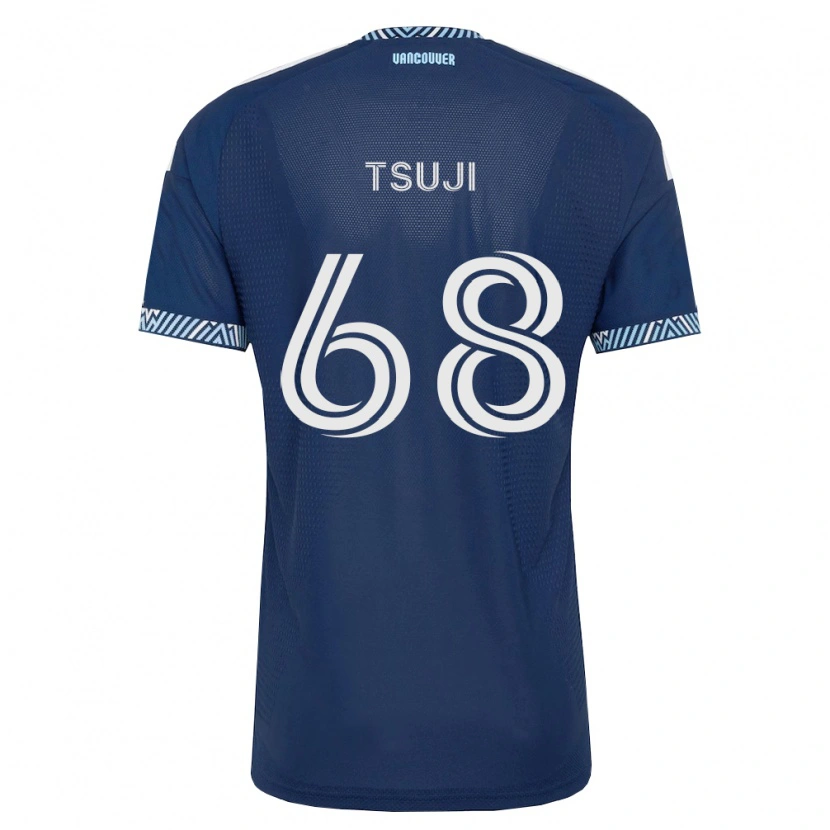 Danxen Bambino Maglia Yuma Tsuji #68 Blu Scuro Bianco Kit Gara Away 2026/27 Maglietta