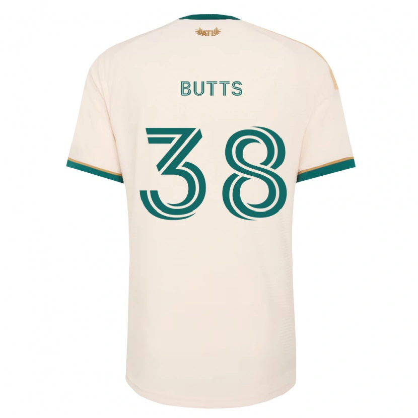 Danxen Bambino Maglia Liam Butts #38 Verde Champagne Kit Gara Away 2026/27 Maglietta