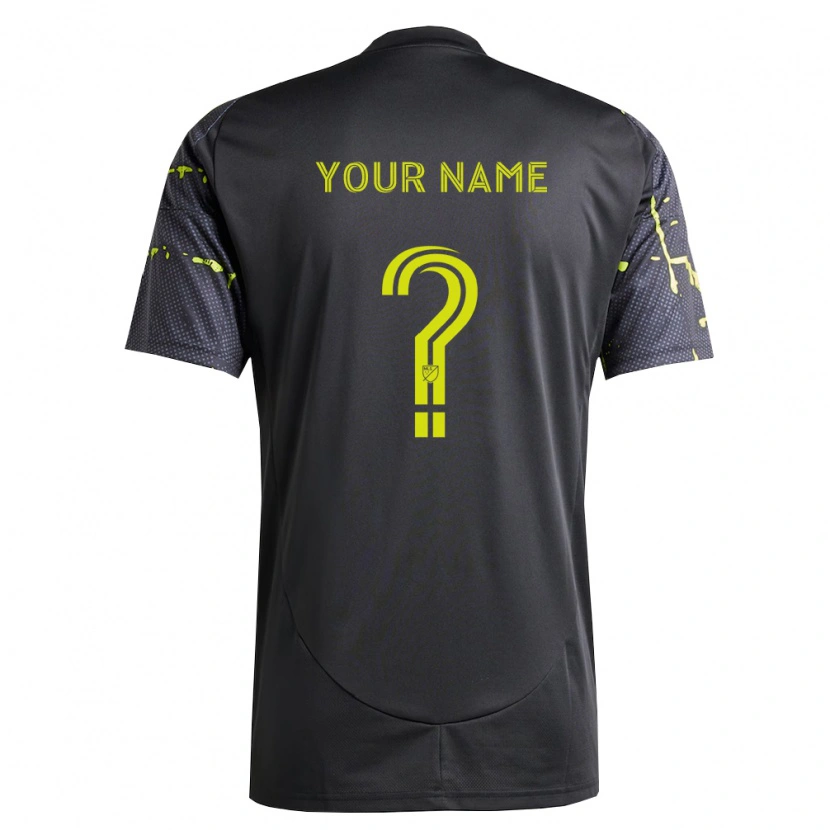 Danxen Bambino Maglia Il Tuo Nome #0 Giallo Fluorescente Nero Kit Gara Away 2026/27 Maglietta