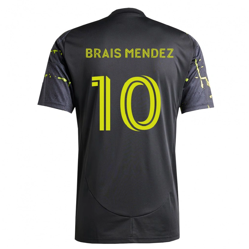 Danxen Bambino Maglia Brais Méndez #10 Giallo Fluorescente Nero Kit Gara Away 2026/27 Maglietta