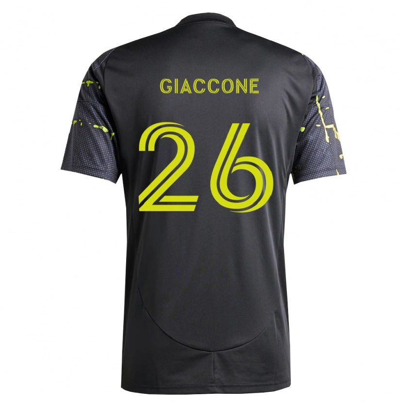 Danxen Bambino Maglia Lautaro Giaccone #26 Giallo Fluorescente Nero Kit Gara Away 2026/27 Maglietta