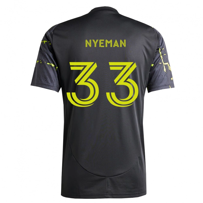 Danxen Bambino Maglia Moses Nyeman #33 Giallo Fluorescente Nero Kit Gara Away 2026/27 Maglietta