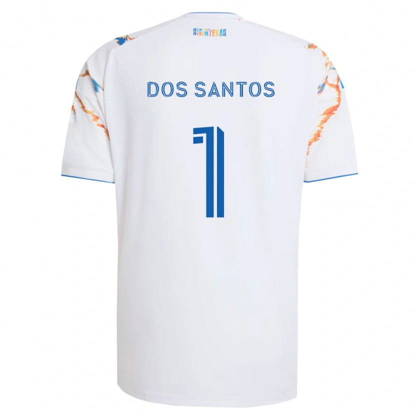 Danxen Bambino Maglia Cj Dos Santos #1 Bianco Arancio Blu Kit Gara Away 2026/27 Maglietta