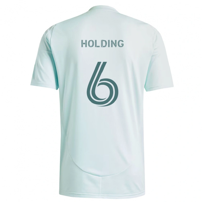 Danxen Bambino Maglia Rob Holding #6 Bianco Verde Chiaro Kit Gara Away 2026/27 Maglietta