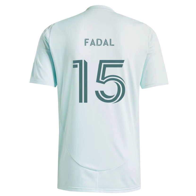 Danxen Bambino Maglia Ali Fadal #15 Bianco Verde Chiaro Kit Gara Away 2026/27 Maglietta