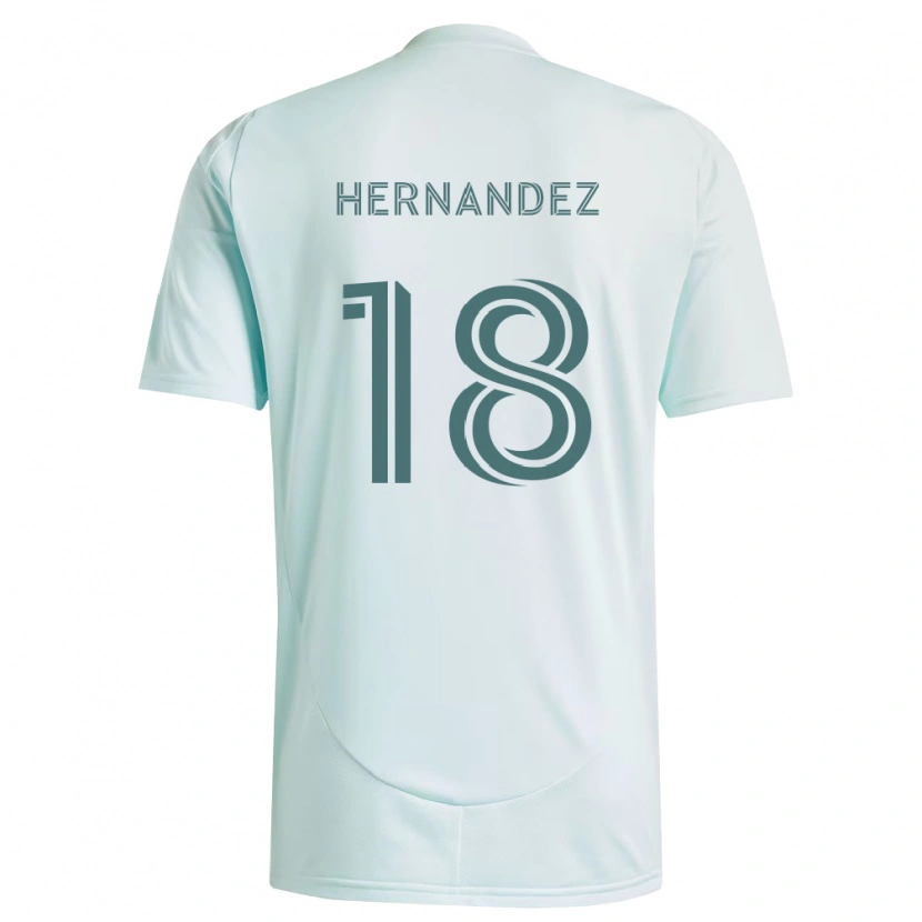 Danxen Bambino Maglia Alex Hernandez #18 Bianco Verde Chiaro Kit Gara Away 2026/27 Maglietta