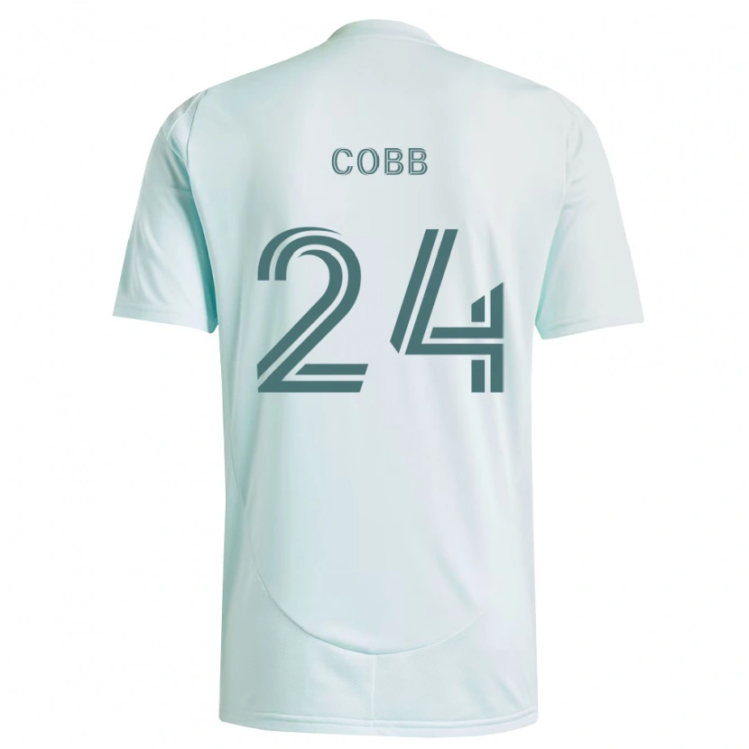 Danxen Bambino Maglia Noah Cobb #24 Bianco Verde Chiaro Kit Gara Away 2026/27 Maglietta
