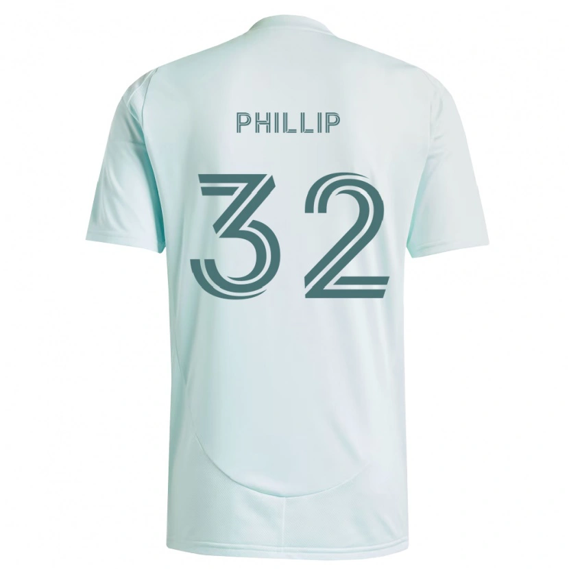 Danxen Bambino Maglia Donavan Phillip #32 Bianco Verde Chiaro Kit Gara Away 2026/27 Maglietta